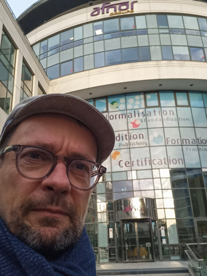 France CAO - Christian Maudet devant les locaux de l'AFNOR - AFNOR SPEC 2212 France CAO - Christian Maudet devant les locaux de l'AFNOR - AFNOR SPEC 2212